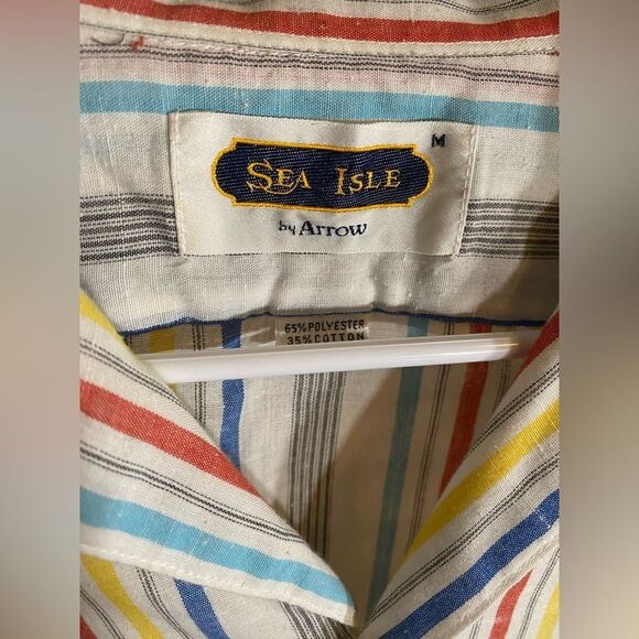 Arrow Multicolor Striped Casual Button Down Shirt - Picture 4 of 6